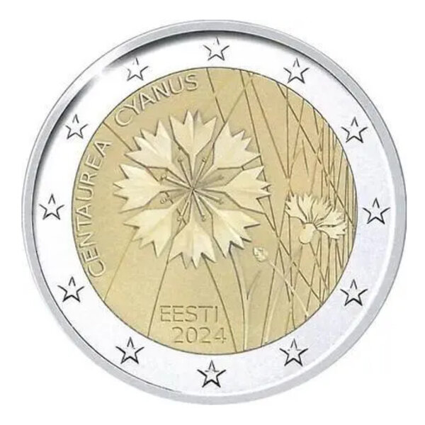2 euros commémorative Estonie 2024 - Le Bleuet.