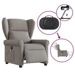 vidaXL Fauteuil de massage inclinable électrique Taupe Tissu