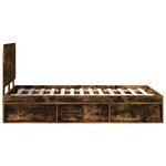 vidaXL Cadre de lit Chêne fumé 120 x 190 cm Bois de pin massif