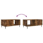 vidaXL Table basse Chêne fumé 90 x 50 x 40 cm Bois d'ingénierie