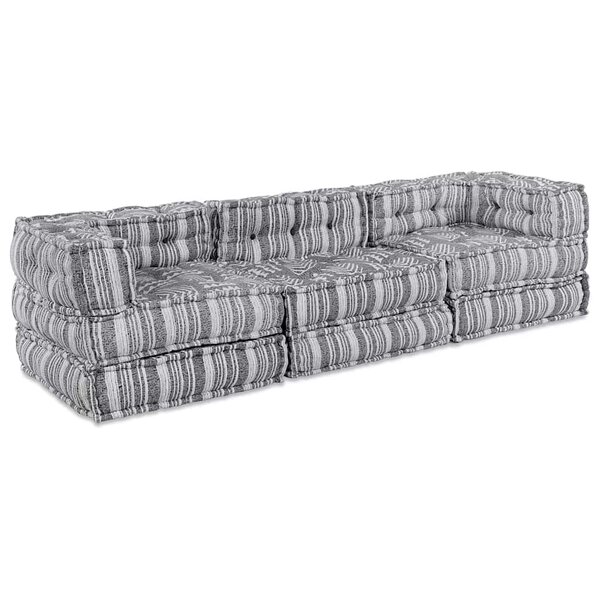 vidaXL Coussin 3 Pièces Gris clair 70 x 70 x 54 cm Polyester