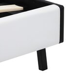 vidaXL Cadre de lit avec LED Blanc et noir Similicuir 90x200 cm