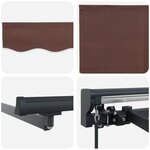 vidaXL Auvent Rétractable Marron 400 × 300 cm Polyester et métal
