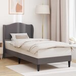 vidaXL Cadre de lit avec tête de lit Gris 90 x 200 cm Simili cuir