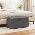 vidaXL Tabouret Gris Cuir Synthétique et Bois Composite