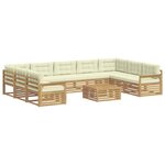 vidaXL Ensemble de canapés d'extérieur 10 pc Blanc et crème