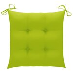 vidaXL Chaises de jardin lot de 8 avec coussins vert vif Teck solide