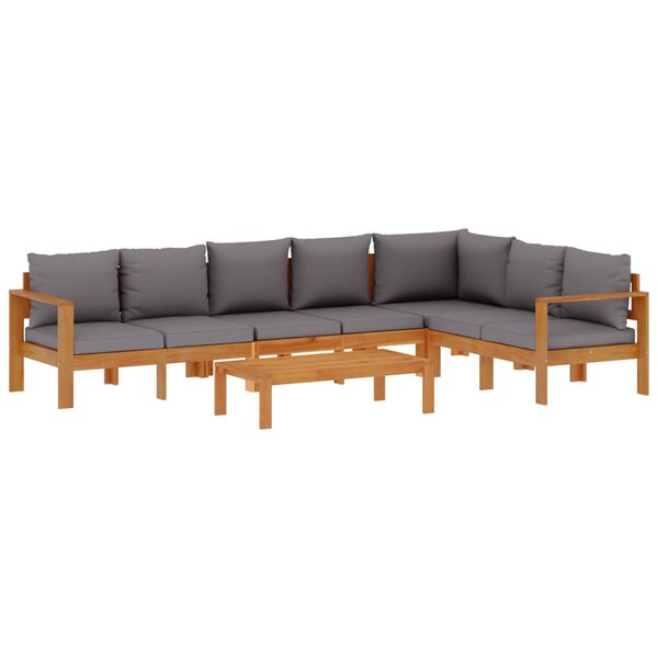 vidaXL Salon de jardin avec coussins 5 Pièces Bois d'acacia solide
