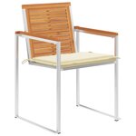 vidaXL Chaises de jardin lot de 6 avec coussins Bois d'acacia solide