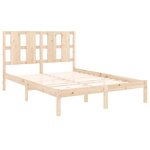 vidaXL Cadre de lit sans matelas 135x190 cm bois massif