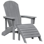 Ensemble de Salon de Jardin 3 Pièces vidaXL Gris Clair HDPE