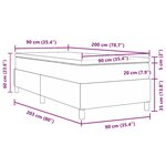 vidaXL Lit à ressort avec matelas bleu  90 x 200 cm  Tissu velours côtelé