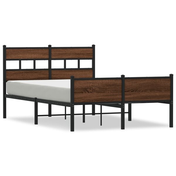 vidaXL Cadre de lit sans matelas chêne marron 120x190 cm