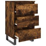 vidaXL Tables de chevet 2 Pièces chêne fumé 40x35x69 cm bois ingénierie