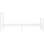 vidaXL Cadre de lit métal sans matelas et pied de lit blanc 107x203 cm