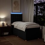 vidaXL Sommier à lattes de lit avec matelas Noir 90x190 cm Tissu