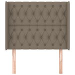 vidaXL Tête de lit avec oreilles Taupe 93x16x118/128 cm Tissu