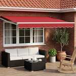 vidaXL Auvent rétractable électrique Rouge 3 x 2 5 m