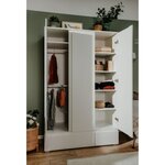 Armoire IMAGE 60B - blanc mat - 3 portes + 2 tiroirs - 121 6 x 191 x 55 cm