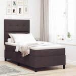 vidaXL Lit à ressorts avec matelas Marron foncé 80 x 200 cm tissu