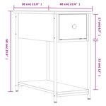 vidaXL Tables de chevet 2 Pièces chêne sonoma 30x60x60 cm bois ingénierie
