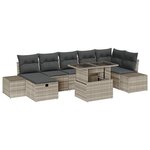 vidaXL Ensemble de canapé de jardin 8 Pièces Gris clair Poly rotin