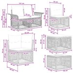 vidaXL Ensemble de canapé de jardin 9 Pièces Noir polyrotin