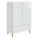 vidaXL Buffet Blanc brillant 66 x 34 5 x 95 cm Bois d'ingénierie
