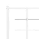 vidaXL Cadre de lit métal avec tête de lit/pied de lit blanc 75x190 cm