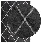 vidaXL Tapis shaggy à poils longs moderne noir et crème 240x340 cm