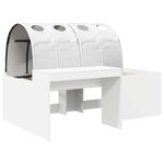 vidaXL Cadre de lit avec tunnel 3 Pièces Blanc Bois d'ingénierie