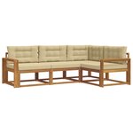vidaXL Ensemble de canapés d'extérieur 4 pc Naturel et Beige