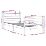 vidaXL Cadre de lit sans matelas cire marron 90x190 cm bois pin massif