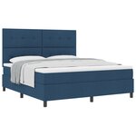 vidaXL Lit à ressorts avec matelas bleu  super king  en tissu