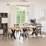vidaXL Pieds de table à manger en forme de X  3 pièces  noir  80 x (72-73) cm  acier
