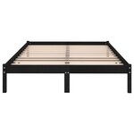 vidaXL Cadre de lit Noir Bois massif 135x190 cm Double