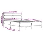 vidaXL Cadre de lit sans matelas chêne fumé 140x200 cm