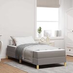 vidaXL Lit à ressorts avec matelas Taupe 80 x 200 cm tissu
