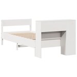 vidaXL Lit bibliothèque sans matelas blanc 90x190cm bois de pin massif