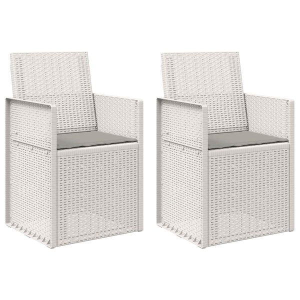 vidaXL Chaises de jardin salle à manger 2 pc Blanc et gris clair PP