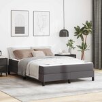 vidaXL Cadre de lit avec matelas Gris 140 x 190 cm tissu