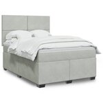 vidaXL Sommier à lattes de lit et matelas Gris clair 160x200cm Velours