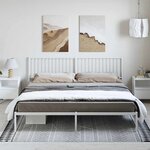 vidaXL Cadre de lit métal sans matelas et tête de lit blanc 193x203 cm