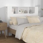 vidaXL Armoire de tête de lit Blanc 140x18 5x104 5 cm