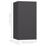 vidaXL Meubles TV 4 Pièces Gris 30 5x30x60 cm Bois d'ingénierie