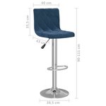 vidaXL Tabourets de bar lot de 2 bleu velours