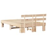 vidaXL Cadre de lit avec tête de lit Naturel 140 x 190 cm Pin massif