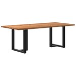vidaXL Table à manger marron clair bois de chêne massif rectangulaire