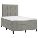 vidaXL Sommier à lattes de lit et matelas gris clair 120x190cm velours