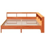 vidaXL Lit bibliothèque sans matelas cire marron 200x200 cm pin massif